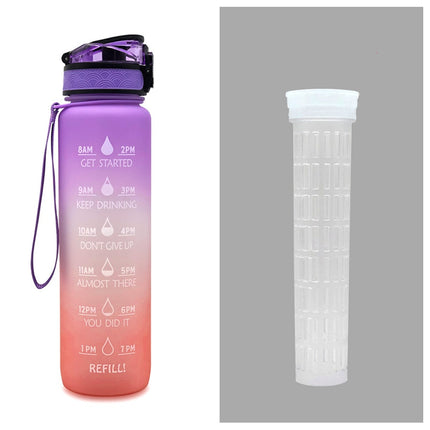 1L Tritan Water Bottle With Time Marker Bounce Cover Motivational Water Bottle Cycling Leakproof Cup For Sports Fitness Bottles - 𝓢𝓱𝓸𝓹𝓵𝓮𝓬𝔂