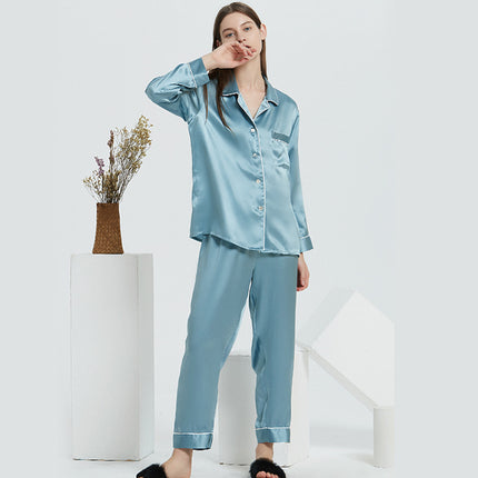 Couple's Silk Pajamas Long-sleeve Suit Silk Homewear - 𝓢𝓱𝓸𝓹𝓵𝓮𝓬𝔂