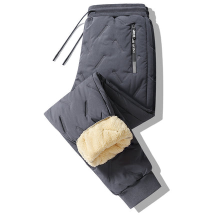 Winter Sweatwear Men Plush Thick Fleece Sweatpant Lambswool Thermal Trousers Casual Pants Waterproof Windproof Warm Cotton Pants - 𝓢𝓱𝓸𝓹𝓵𝓮𝓬𝔂