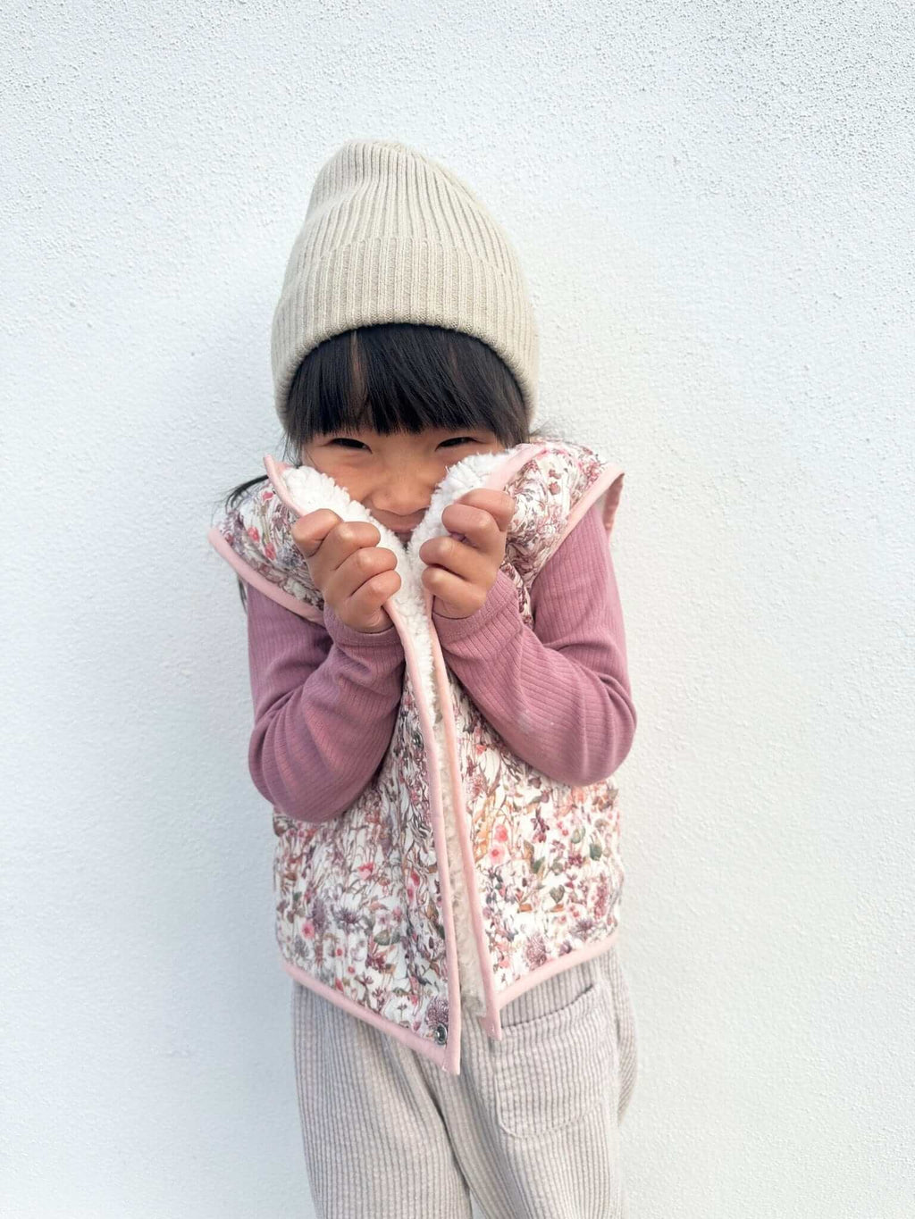 Kids Stylish Vest Pink Rosablomst