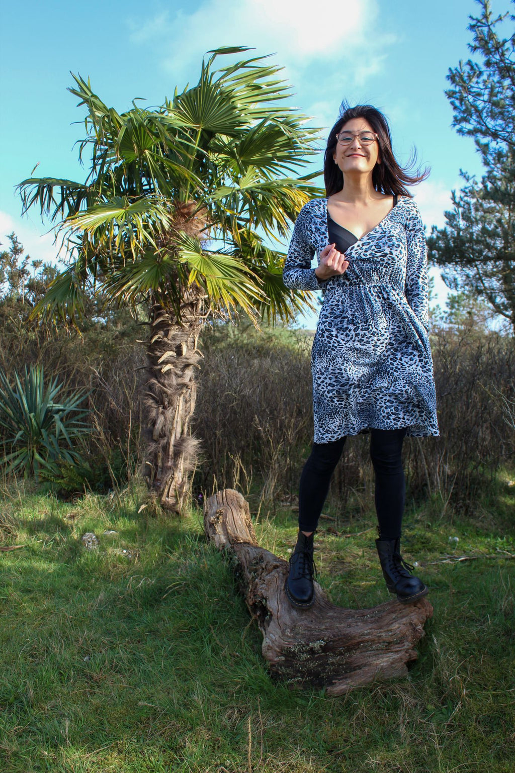 Petite Leopard Print Skater Dress with Pockets | Short Girls Club