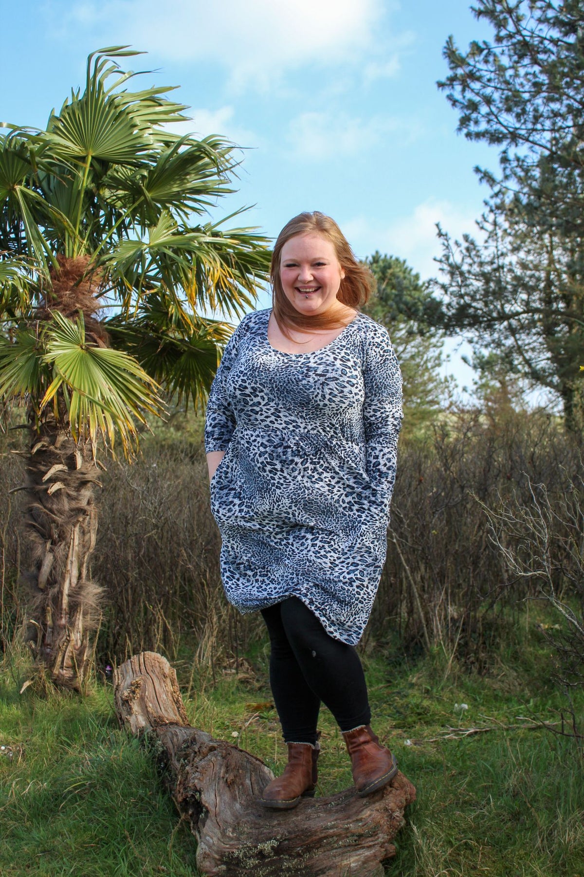 Petite Leopard Print Skater Dress with Pockets | Short Girls Club