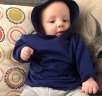 Stylish Kid Cotton Hoodie Dark Blue