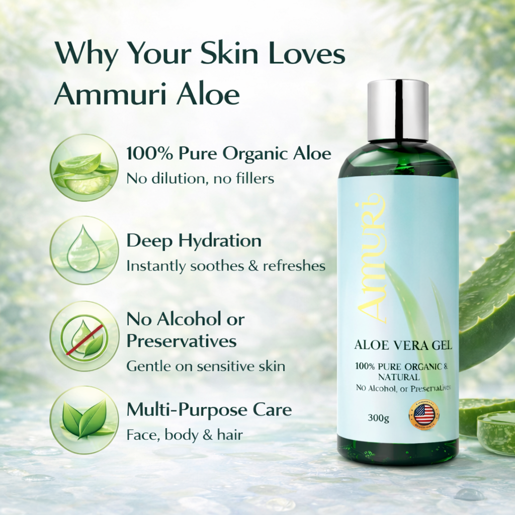 Aloe Vera Gel 300g Bottle – Face, Body & Hair | Ammuri