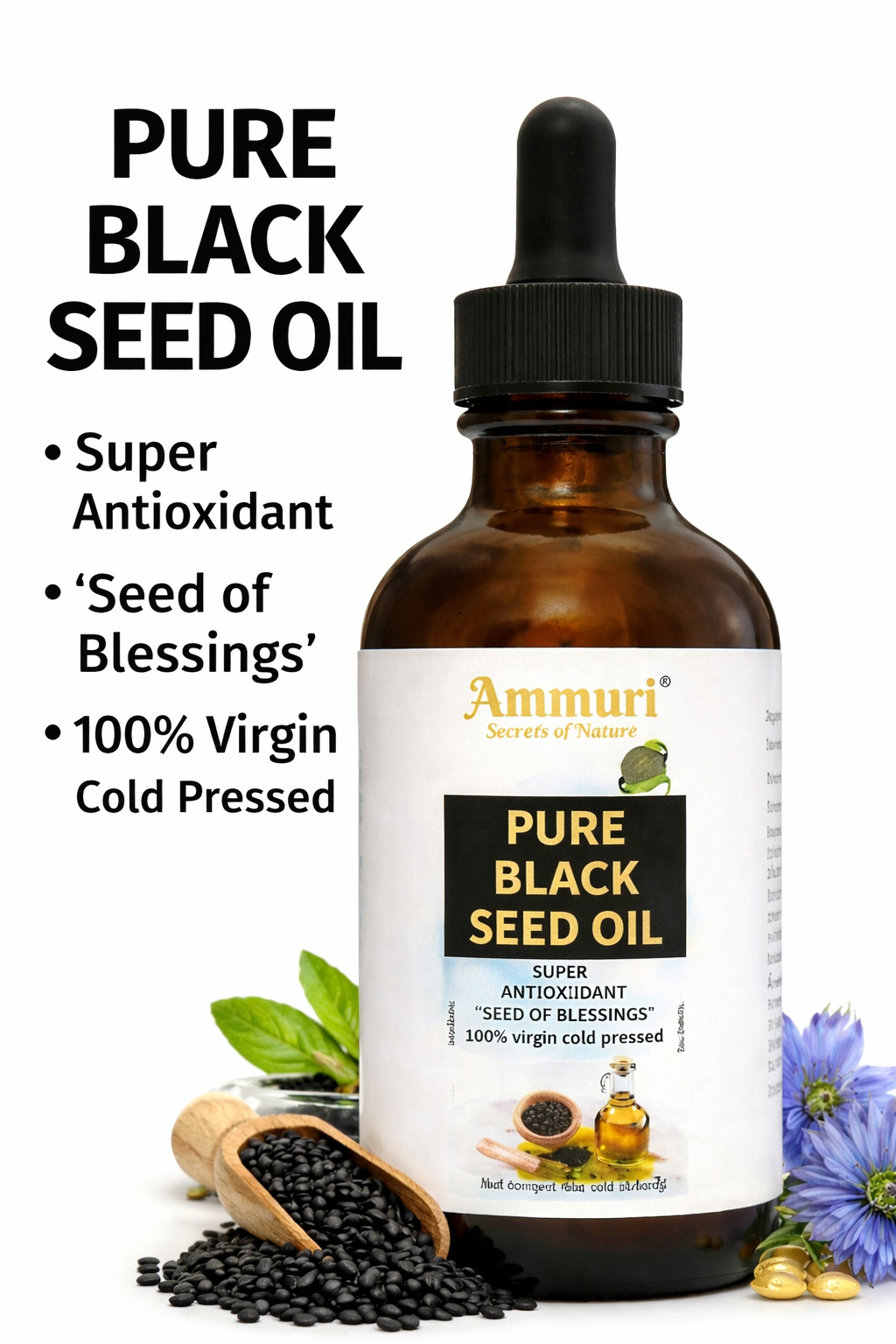 Cold-Pressed Black Seed Oil for Skin & Hair | Ammuri