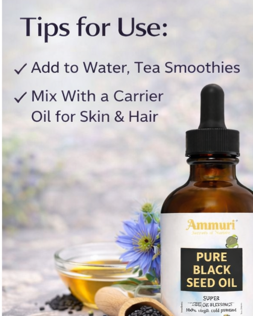 Cold-Pressed Black Seed Oil for Skin & Hair | Ammuri