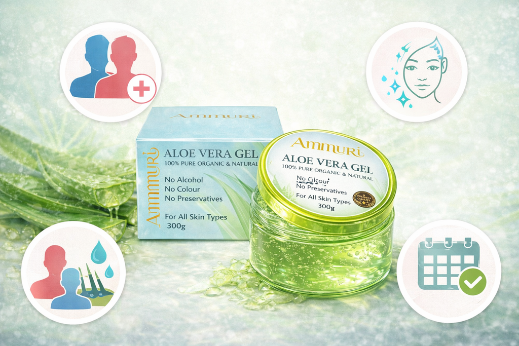 Aloe Vera Gel 300g Jar – Face, Body & Hair | Ammuri