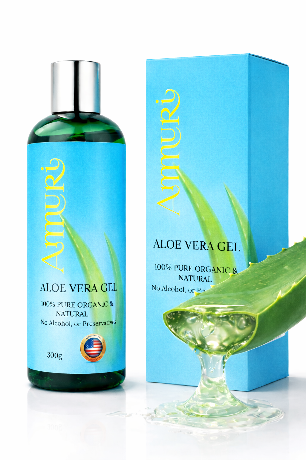 Aloe Vera Gel 300g Bottle – Face, Body & Hair | Ammuri