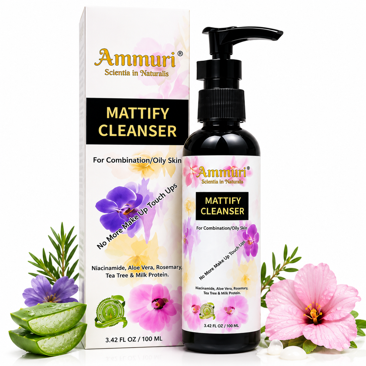 Mattifying Facial Cleanser for Oily & Combination Skin (100ml) | Ammuri
