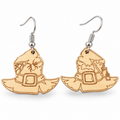 Witch Hat Wooden Halloween Earrings | Spider & Bat