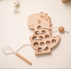 Wooden Dinosaur Lacing Toy