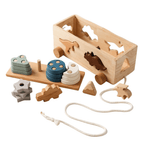 Wooden Dinosaur Sorting Box Pull Toy