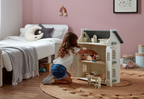 Noble Wooden Dollhouse with 11-Piece Furniture Set