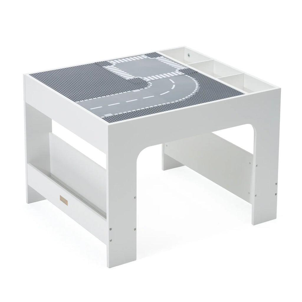 Kids Wooden Activity Table with Storage, Baseplate and Blackboard